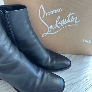 Christian Louboutin Sleek Black Ankle Booties